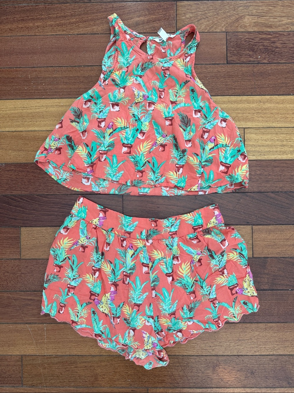 Billabong Coral Tropical Print Tank & Shorts Set Size Large
